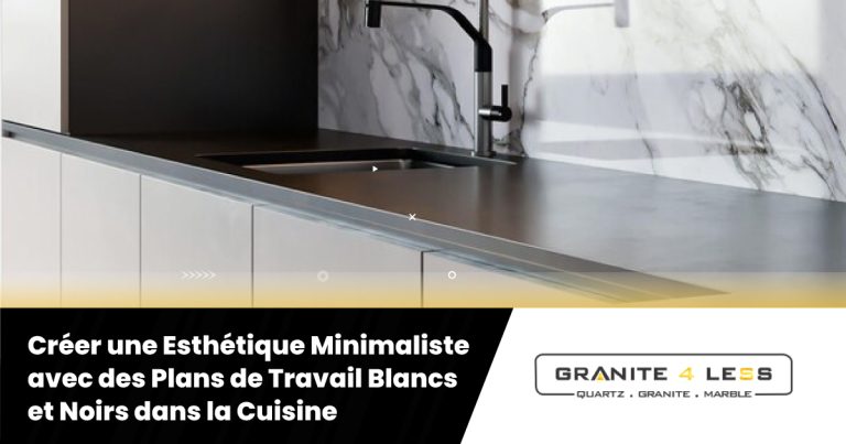 Créer une Esthétique Minimaliste avec des Plans de Travail Blancs et Noirs dans la Cuisine